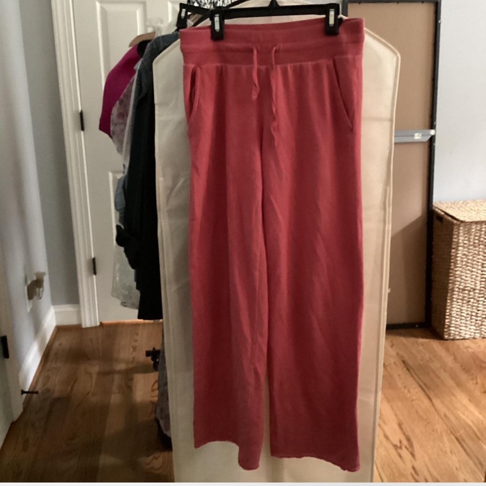 Red wide leg sweats